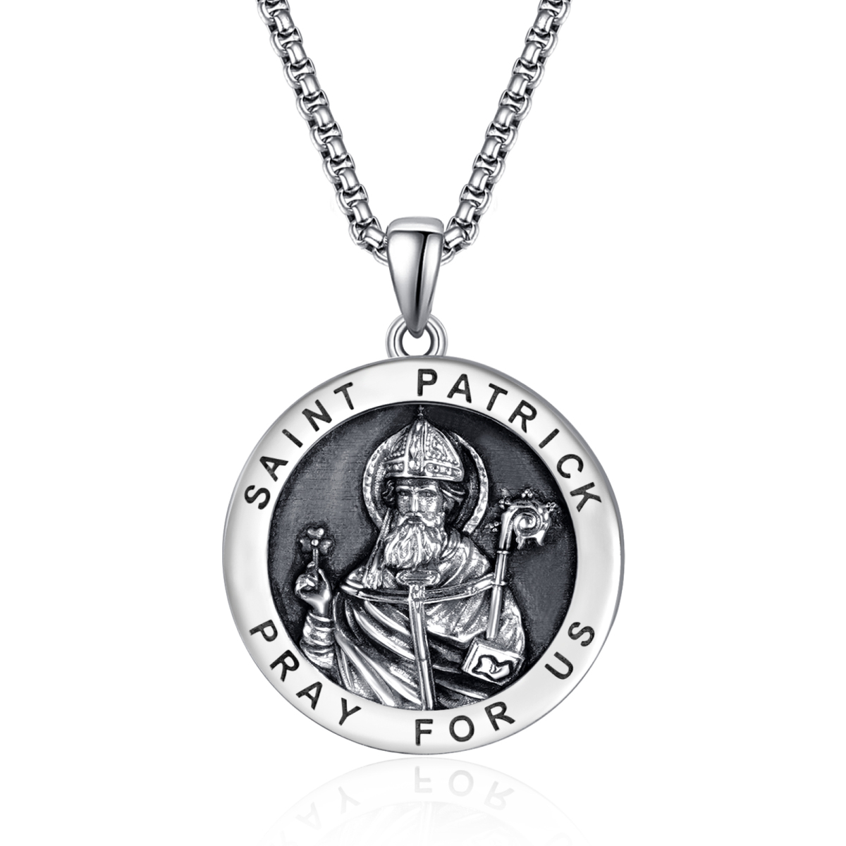 Sterling Silver St. Patrick Necklace in 925 Silver as Gifts for Women-1