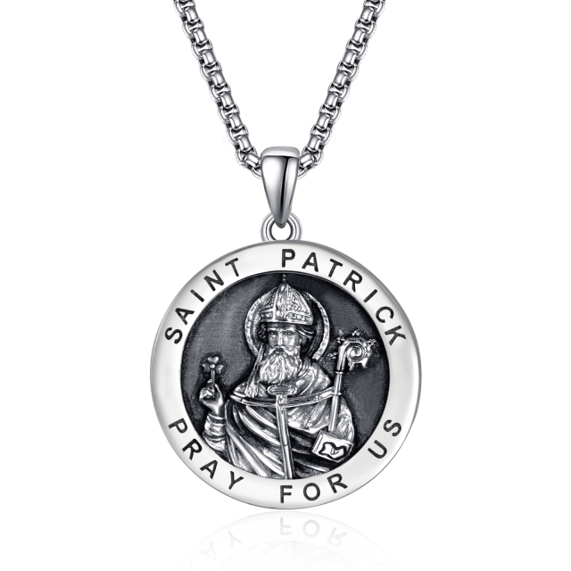 Colar de prata esterlina St. Patrick em prata 925 como presente para mulheres-0