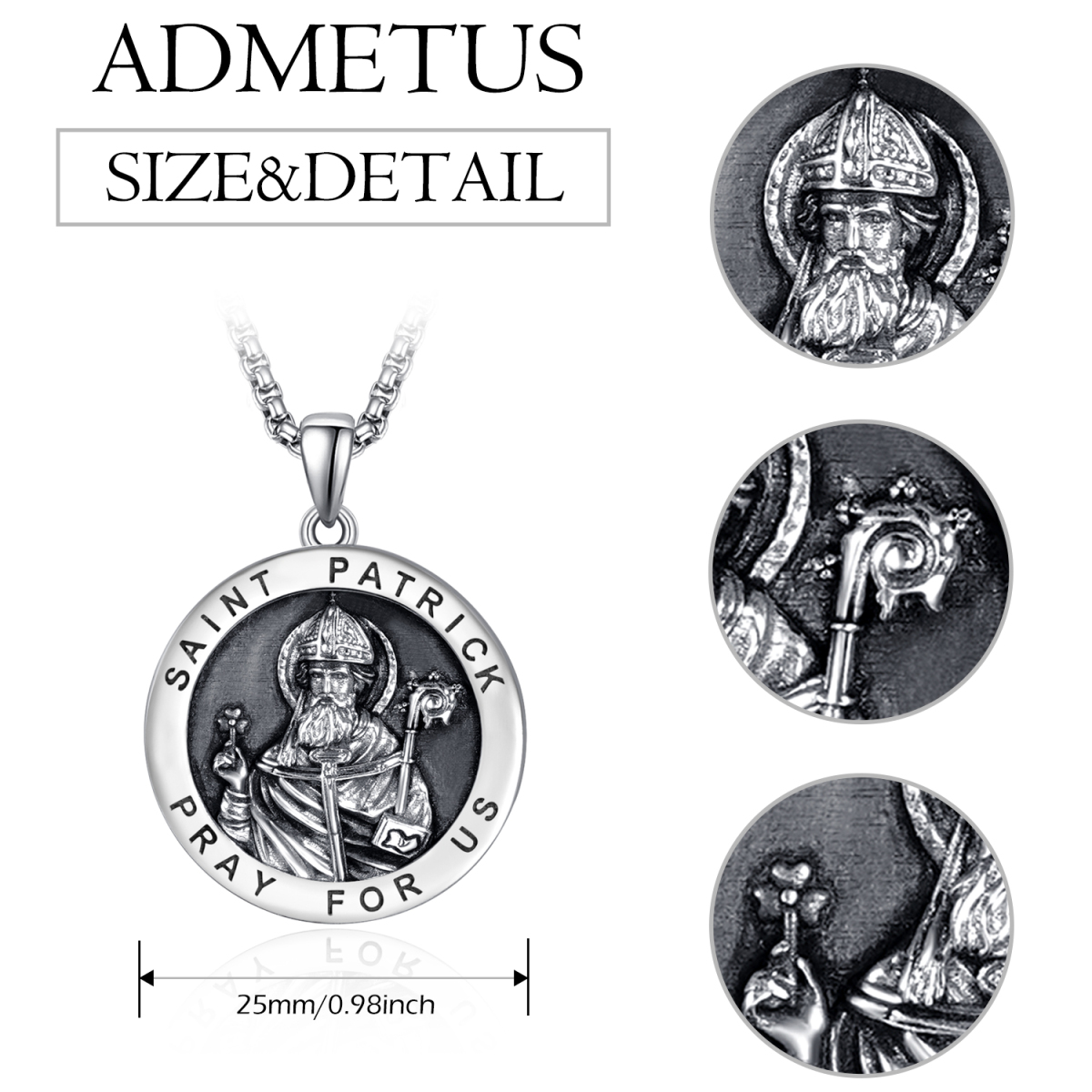 Sterling Silber St. Patrick Halskette in 925 Silber als Geschenk für Frauen-4